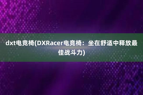 dxt电竞椅(DXRacer电竞椅：坐在舒适中释放最佳战斗力)