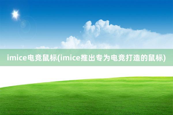 imice电竞鼠标(imice推出专为电竞打造的鼠标)