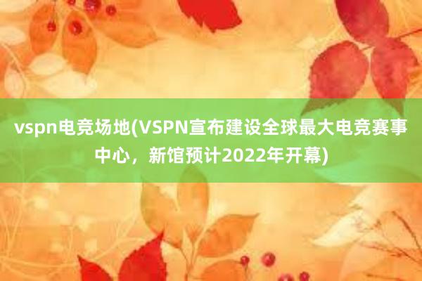 vspn电竞场地(VSPN宣布建设全球最大电竞赛事中心，新馆预计2022年开幕)