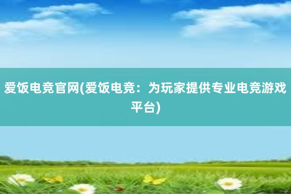 爱饭电竞官网(爱饭电竞：为玩家提供专业电竞游戏平台)