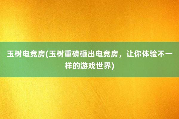 玉树电竞房(玉树重磅砸出电竞房，让你体验不一样的游戏世界)