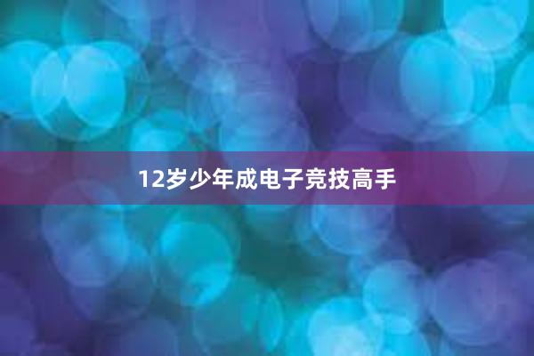 12岁少年成电子竞技高手