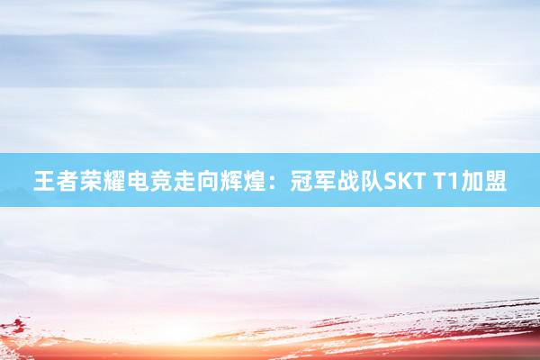 王者荣耀电竞走向辉煌：冠军战队SKT T1加盟