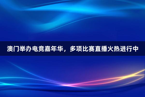 澳门举办电竞嘉年华，多项比赛直播火热进行中