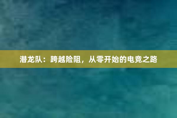 潜龙队：跨越险阻，从零开始的电竞之路