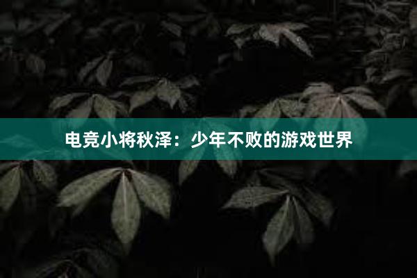 电竞小将秋泽：少年不败的游戏世界