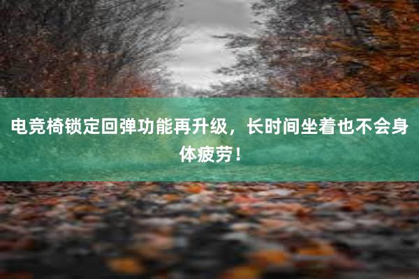 电竞椅锁定回弹功能再升级，长时间坐着也不会身体疲劳！