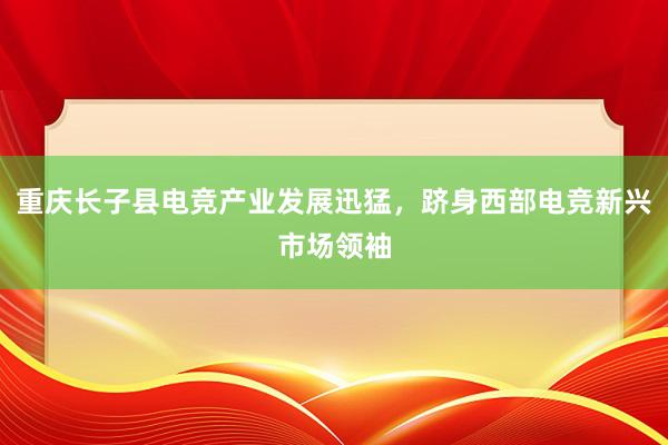 重庆长子县电竞产业发展迅猛，跻身西部电竞新兴市场领袖